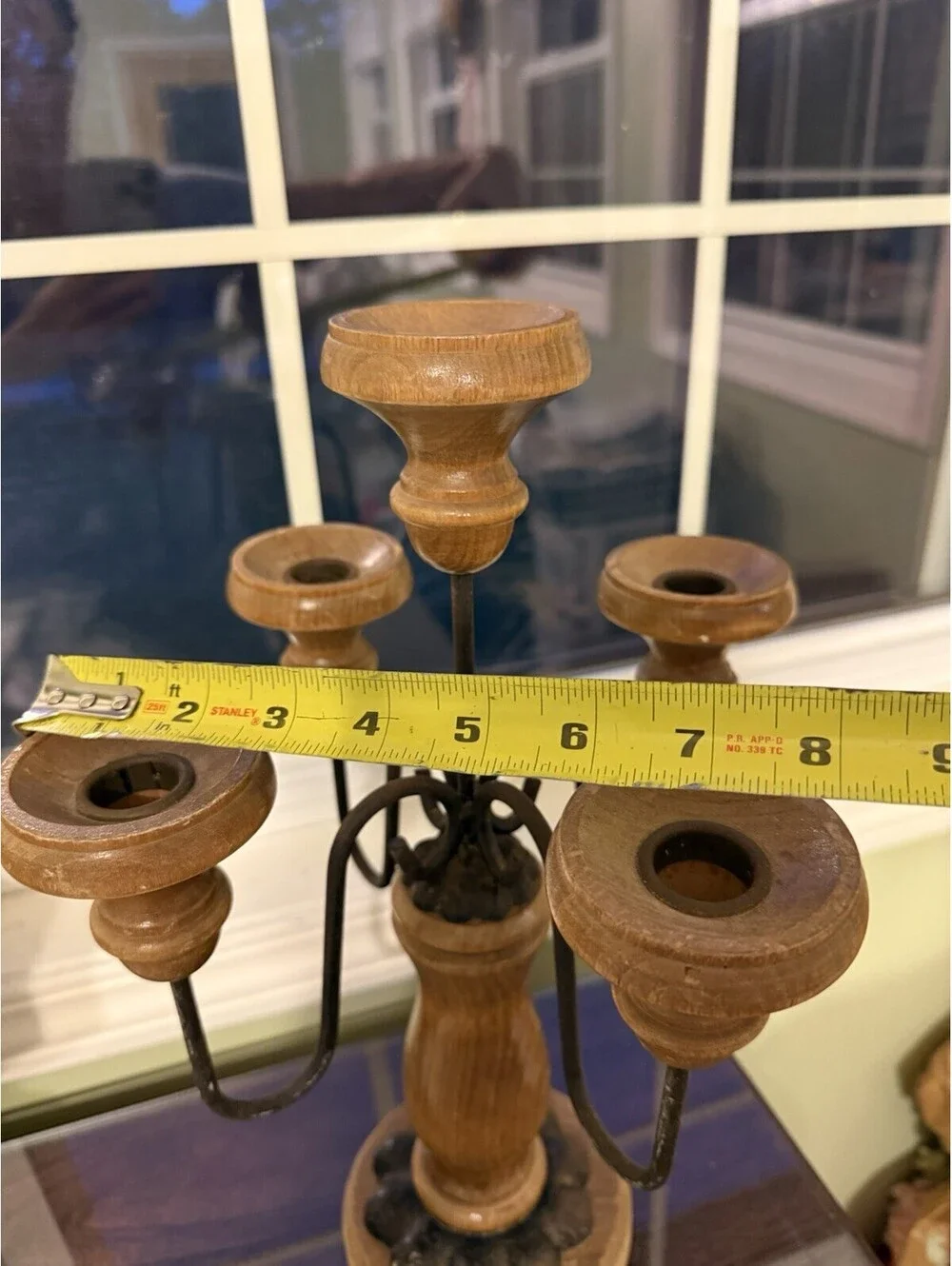 Vintage Homco Home Interiors Wood & Metal 5 Candle Holder Candelabra, MCM
